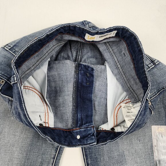 Lee Jeans Mens 34x32 Blue Straight Fit Comfort Stretch Denim NWT - Picture 5 of 12